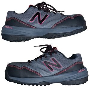 New Balance Women's Industrial 589 Steel Toe Lace Up Shoe Size 7.5 Gray/ Pink